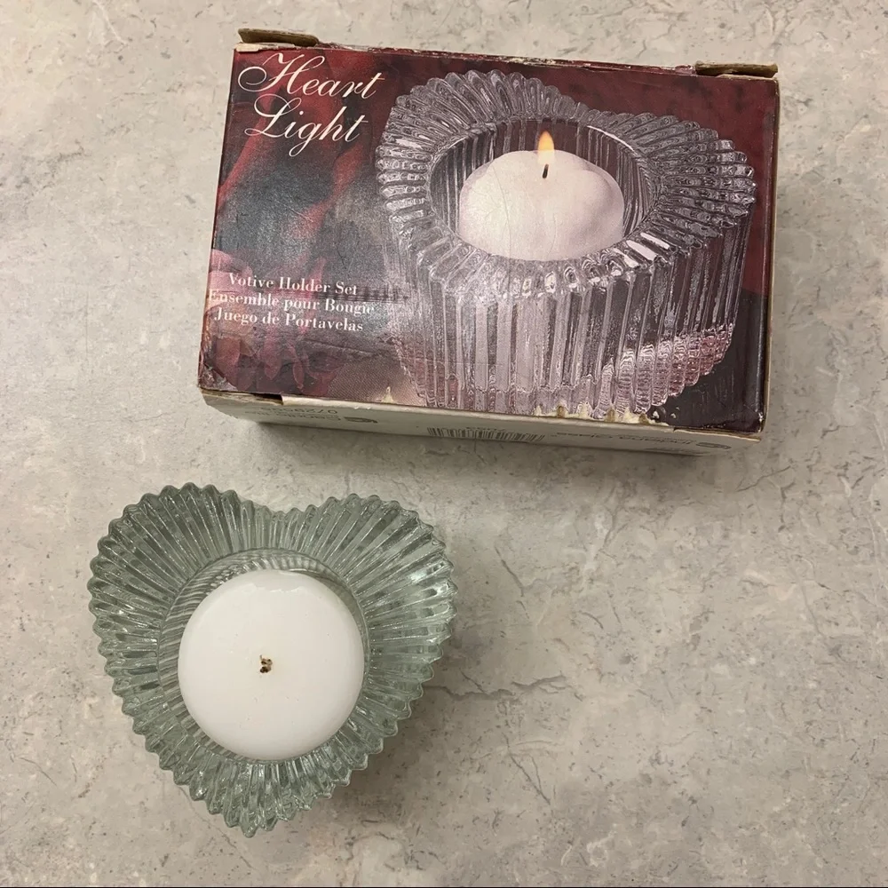 4/$15 One heart shaped votive holder